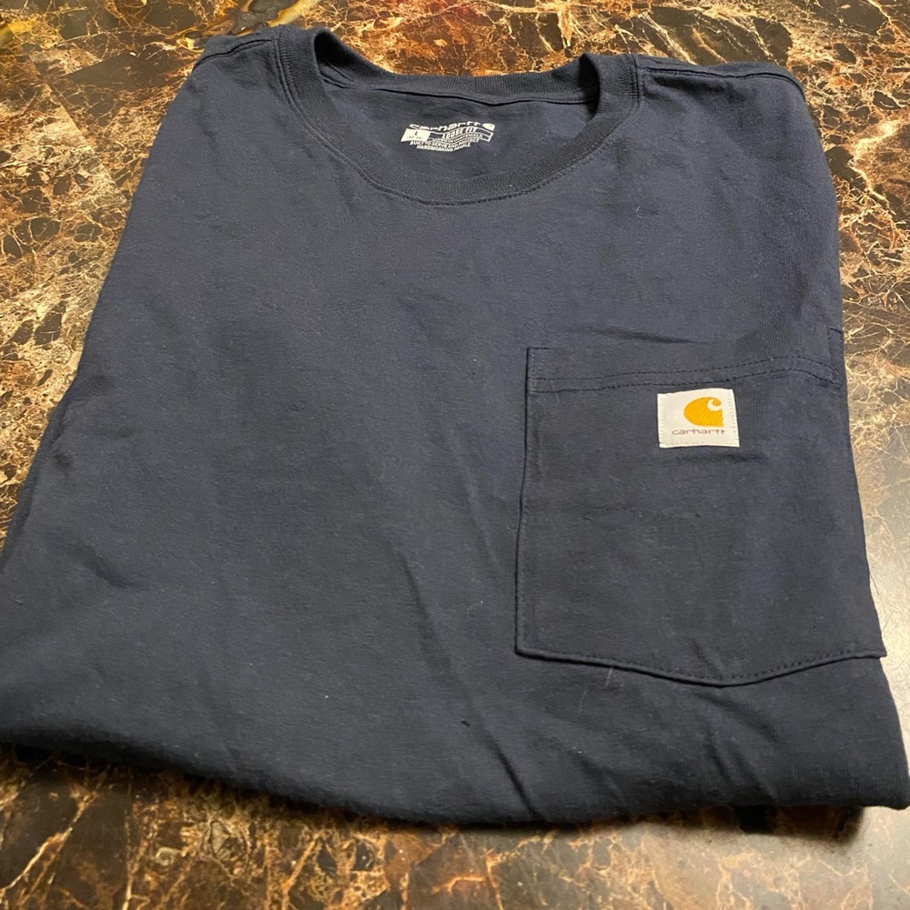 Carhartt Men's Navy Blue Pocket T-Shirt